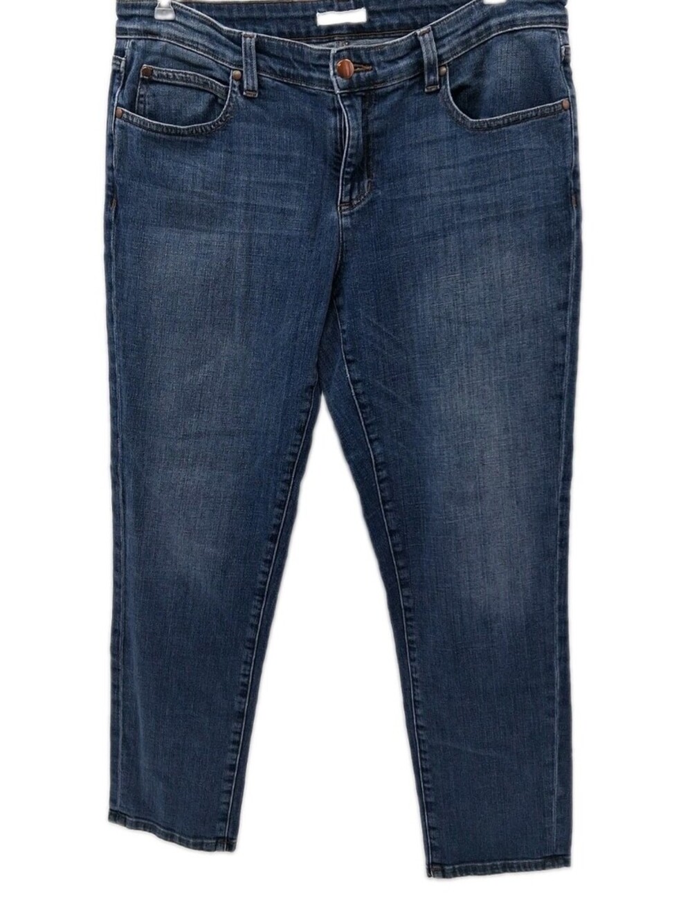 Eileen Fisher Jeans Women's 33x28 Blue Denim Ankle Stretch Organic Cotton